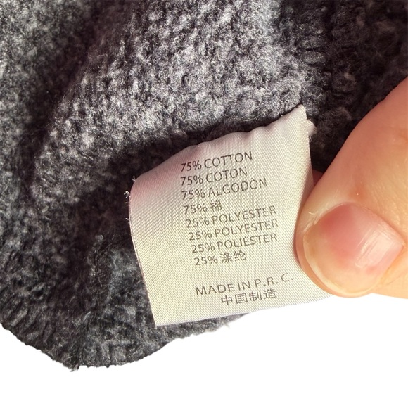 Brandy Melville Crystal Hoodie Cropped One Size Black Full Zip Up Fleece Lined - Picture 12 of 12